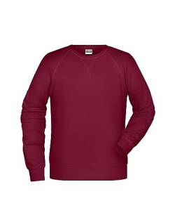 James & Nicholson Herren Raglan Sweatshirt - Sweatshirt im Raglanschnitt aus Bio-Baumwolle | Farbe: Wine | Grösse: L von James & Nicholson