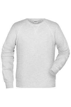 James & Nicholson Herren Raglan Sweatshirt - Sweatshirt im Raglanschnitt aus Bio-Baumwolle | Farbe: ash | Grösse: M von James & Nicholson