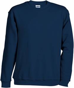 James & Nicholson Herren Round-Sweat-Heavy Sweatshirt, Blau (Navy), Large von James & Nicholson