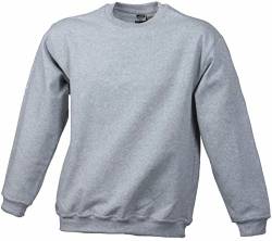 James & Nicholson Herren Round-Sweat-Heavy Sweatshirt, Grau (greyheather), Medium von James & Nicholson