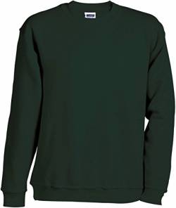 James & Nicholson Herren Round-Sweat-Heavy Sweatshirt, Grün (Dark-Green), Large von James & Nicholson