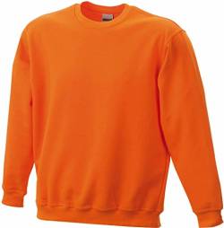James & Nicholson Herren Round-Sweat-Heavy Sweatshirt, Orange (orange), Large von James & Nicholson