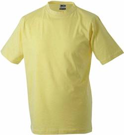 James & Nicholson Herren Round-T-Heavy T-Shirt, Gelb (Light-Yellow), X-Large von James & Nicholson