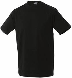 James & Nicholson Herren Round-T-Heavy T-Shirt, Schwarz (Black), Medium von James & Nicholson