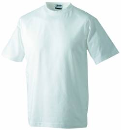 James & Nicholson Herren Round-T-Heavy T-Shirt, Weiß (White), Large von James & Nicholson