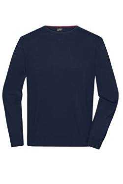 James & Nicholson Herren Roundneck-Pullover - Klassischer Baumwoll-Pullover | Farbe: Navy | Grösse: XL von James & Nicholson