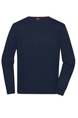 James & Nicholson Herren Roundneck-Pullover - Klassischer Baumwoll-Pullover | Farbe: Navy | Grösse: XXL von James & Nicholson