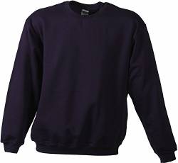 James & Nicholson Herren Sweatshirt Round - Sweat - Heavy, Gr. X-Large, Violett (aubergine) von James & Nicholson