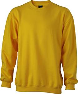 James & Nicholson Herren Sweatshirt Sweatshirt Round Sweat Heavy gelb (Sun Yellow) Medium von James & Nicholson