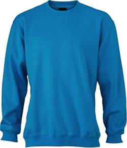 James & Nicholson Herren Sweatshirt Sweatshirt Round Sweat Heavy türkis (Turquoise) Medium von James & Nicholson