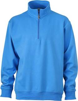 James & Nicholson Herren Sweatshirt Sweatshirt Workwear Half Zip Sweat blau (Aqua) XXX-Large von James & Nicholson