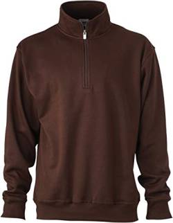 James & Nicholson Herren Sweatshirt Sweatshirt Workwear Half Zip Sweat braun (Brown) XX-Large von James & Nicholson