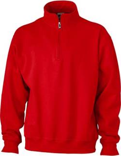 James & Nicholson Herren Sweatshirt Sweatshirt Workwear Half Zip Sweat rot (Red) XXXX-Large von James & Nicholson