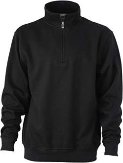 James & Nicholson Herren Sweatshirt Sweatshirt Workwear Half Zip Sweat schwarz (Black) Large von James & Nicholson