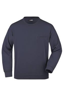 James & Nicholson Herren Sweatshirt mit Brusttasche - Hochwertiger Sweat mit verdeckter Brusttasche | Farbe: Navy | Grösse: XL von James & Nicholson