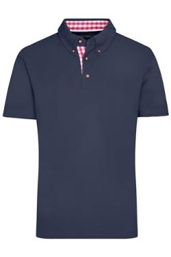 James & Nicholson Herren Trachtenpoloshirt - Klassisches Piquépolo im Trachtenlook | Farbe: Navy/red-White | Grösse: 3XL von James & Nicholson