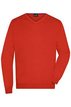 James & Nicholson Herren V-Pullover - Hochwertiger Strickpullover in zahlreichen Trendfarben | Farbe: Dark-orange | Grösse: XL von James & Nicholson