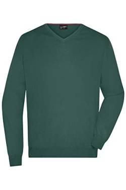 James & Nicholson Herren V-Pullover - Hochwertiger Strickpullover in zahlreichen Trendfarben | Farbe: Forest-Green | Grösse: L von James & Nicholson