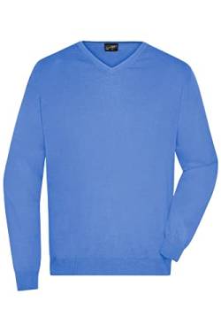 James & Nicholson Herren V-Pullover - Hochwertiger Strickpullover in zahlreichen Trendfarben | Farbe: Glacier-Blue | Grösse: 3XL von James & Nicholson