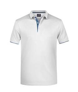 James & Nicholson Herrenpolo Multi Stripe - Klassisches Polo mit Kontraststreifen | Farbe: White/Navy | Grösse: L von James & Nicholson