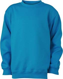 James & Nicholson Jungen Sweatshirt Sweatshirt Round Sweat Heavy Junior türkis (Turquoise) Medium von James & Nicholson