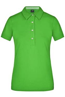 James & Nicholson Klassisches Damen Polohemd - Polohemd mit konfektioniertem Kragen | Farbe: Lime-Green/Lime-Green-White | Grösse: L von James & Nicholson