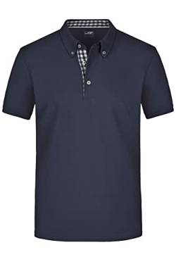 James & Nicholson Klassisches Herren Polohemd - Polohemd mit Button-Down-Kragen | Farbe: Navy/Navy-White | Grösse: XL von James & Nicholson