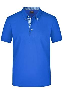 James & Nicholson Klassisches Herren Polohemd - Polohemd mit Button-Down-Kragen | Farbe: royal/royal-White | Grösse: M von James & Nicholson