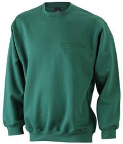 James & Nicholson Klassisches Sweatshirt mit Brusttasche (M, dark-green) von James & Nicholson