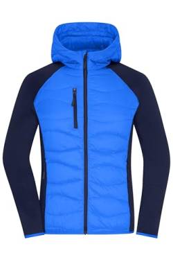 James & Nicholson Ladies' Hybrid Jacket - Sportliche Jacke mit Kapuze im attraktiven Materialmix | Farbe: blue/navy | Grösse: M von James & Nicholson