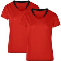 James & Nicholson Laufshirt Doppelpack Damen Kurzarm Laufshirt Running T-Shirt JN471 (Doppelpack, 2 Stück) Atmungsaktiv und Feuchtigkeitsregulierend von James & Nicholson