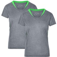 James & Nicholson Laufshirt Doppelpack Damen Kurzarm Laufshirt Running T-Shirt JN471 (Doppelpack, 2 Stück) Atmungsaktiv und Feuchtigkeitsregulierend von James & Nicholson