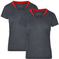 James & Nicholson Laufshirt Doppelpack Damen Kurzarm Laufshirt Running T-Shirt JN471 (Doppelpack, 2 Stück) Atmungsaktiv und Feuchtigkeitsregulierend von James & Nicholson