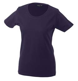 James & Nicholson Leicht tailliertes T-Shirt aus Single-Jersey (M, aubergine) von James & Nicholson