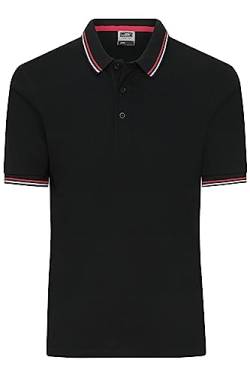 James & Nicholson Männer Polo - Klassisches Polo mit kontrastfarbigem Kragen und Armbündchen in Piqué-Qualität | Farbe: Black/White/red | Grösse: 3XL von James & Nicholson