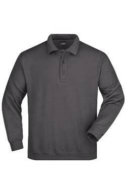 James & Nicholson Polo Sweatshirt - Klassischer Sweat mit gestricktem Polokragen | Farbe: Carbon | Grösse: XL von James & Nicholson