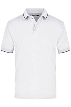 James & Nicholson Poloshirt Kontrast - Farblich akzentuiertes Poloshirt aus gekämmter Baumwolle | Farbe: White/Navy | Grösse: XXL von James & Nicholson