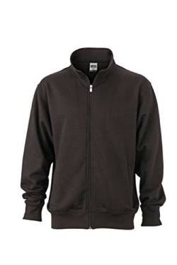 James & Nicholson Sweat-Jacke mit Stehkragen und Reißverschluss (L, Black) von James & Nicholson