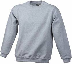 James & Nicholson Sweatshirt Rundhals - Klassischer Sweatpullover für Freizeit und Beruf | Farbe: Grey-Heather | Grösse: 4XL von James & Nicholson