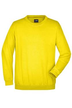 James & Nicholson Sweatshirt Rundhals - Klassischer Sweatpullover für Freizeit und Beruf | Farbe: Sun-Yellow | Grösse: XXL von James & Nicholson