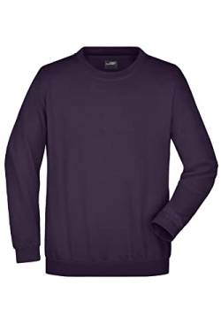 James & Nicholson Sweatshirt Rundhals - Klassischer Sweatpullover für Freizeit und Beruf | Farbe: aubergine | Grösse: 3XL von James & Nicholson