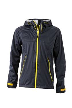 James & Nicholson Ultraleichte Softshell-Jacke für extreme Wetterbedingungen (XL, iron-grey/yellow) von James & Nicholson