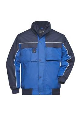 James & Nicholson Workwear Jacke - Robuste Arbeitsjacke mit abnehmbaren Ärmeln | Farbe: royal/navy | Grösse: XL von James & Nicholson