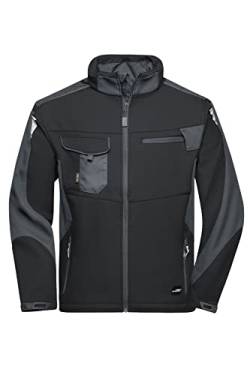 James & Nicholson Workwear Softshell Jacke - Funktionelle Arbeitsjacke für die Übergangszeit | Farbe: black/carbon | Grösse: 3XL von James & Nicholson