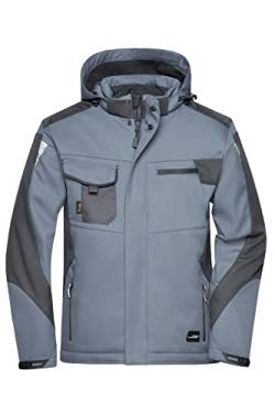 James & Nicholson Workwear Winter Softshell Jacke - Hochfunktionelle Softshelljacke mit warmem Innenfutter | Farbe: carbon/black | Grösse: M von James & Nicholson