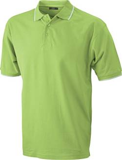 Piqué Polo - Farbe: Lime Green/White - Größe: XXL von James & Nicholson