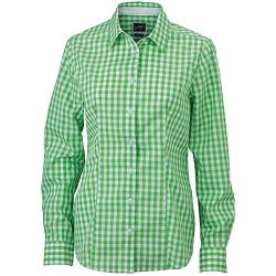 Popelin Karo Bluse - Farbe: Green/White - Größe: M von James & Nicholson