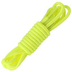 Jamron 4mm Breit Polyester Runden Schnürsenkel für Turnschuhe Stiefel Abendschuhe Länge-150cm Fluoreszierendes Gelb von Jamron