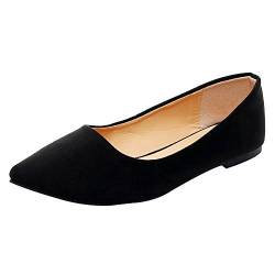 Jamron Damen Spitze Ballerinas Leicht Flatche Pumps Schwarz SN02722 EU42 von Jamron