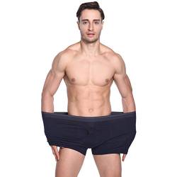 Jamron Herren 3er Pack Baumwoll Stretch Boxershorts Unterwäsche mit Eingriff Marineblau & Hellgrau & Dunkelgrau 6XL von Jamron